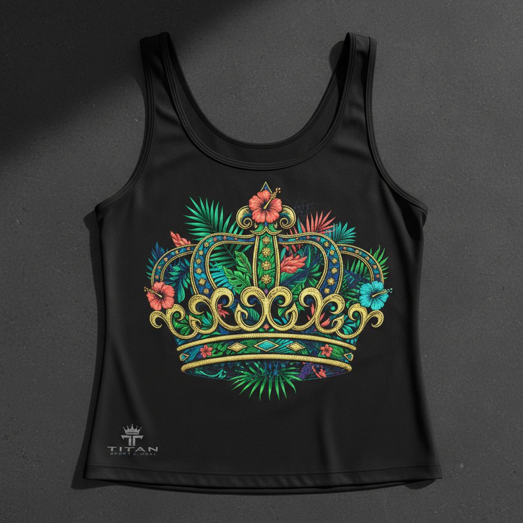 TITAN Women's Tropical Crown Tank Top flat lay