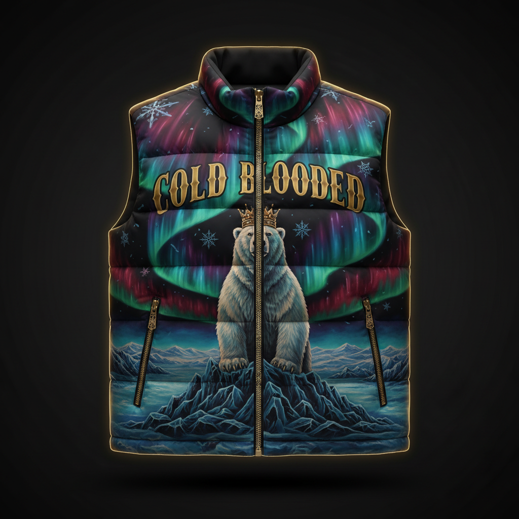 TITAN Men's Puffer Vest - Arctic King Crown Edition Design