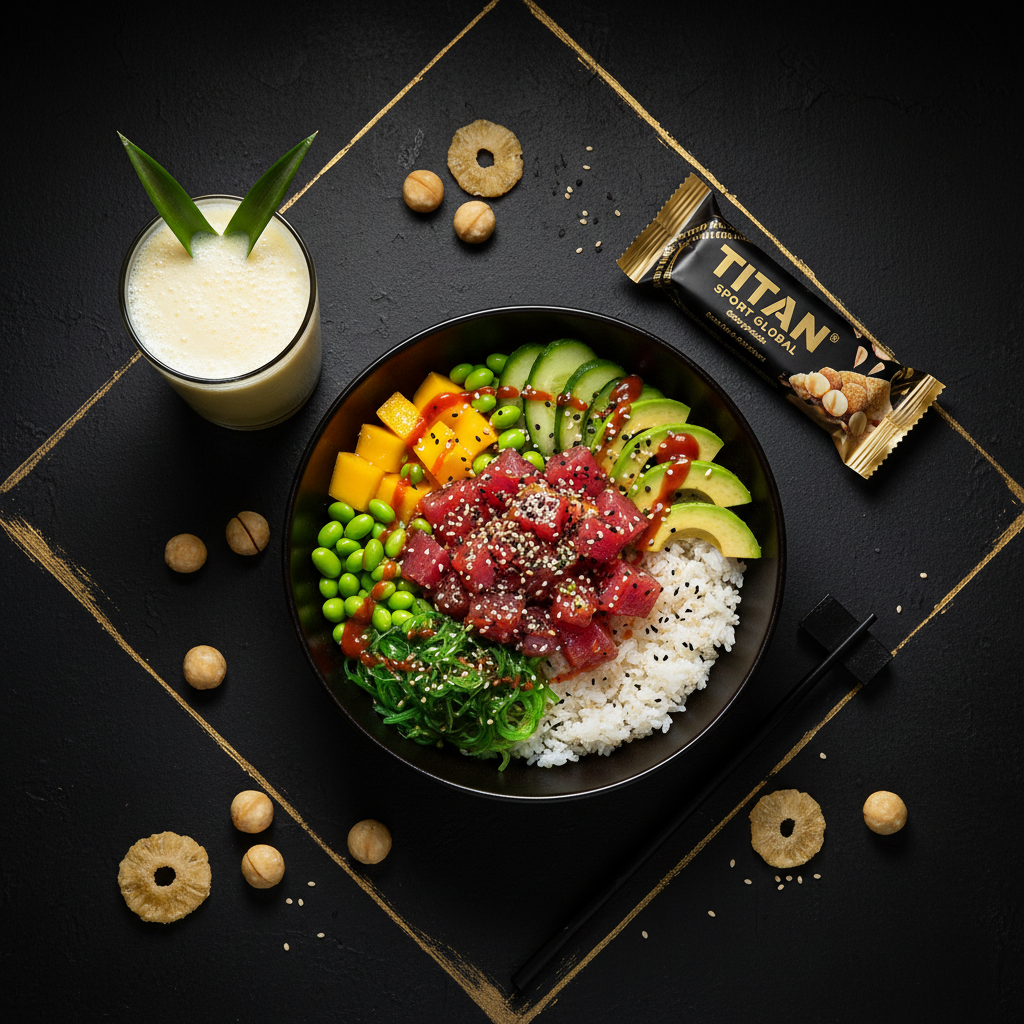 TITAN Crown Hawaiian Ahi Tuna Poke Bowl high-protein fish weekly monthly meal plan bundle