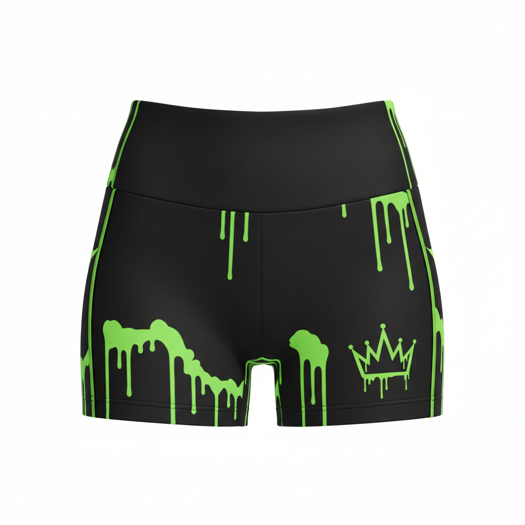 TITAN Neon Drip Crown Women’s Shorts — Crown SWAG Edition