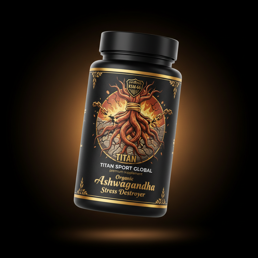 TITAN Organic Ashwagandha KSM-66 - Stress Destroyer supplement bottle