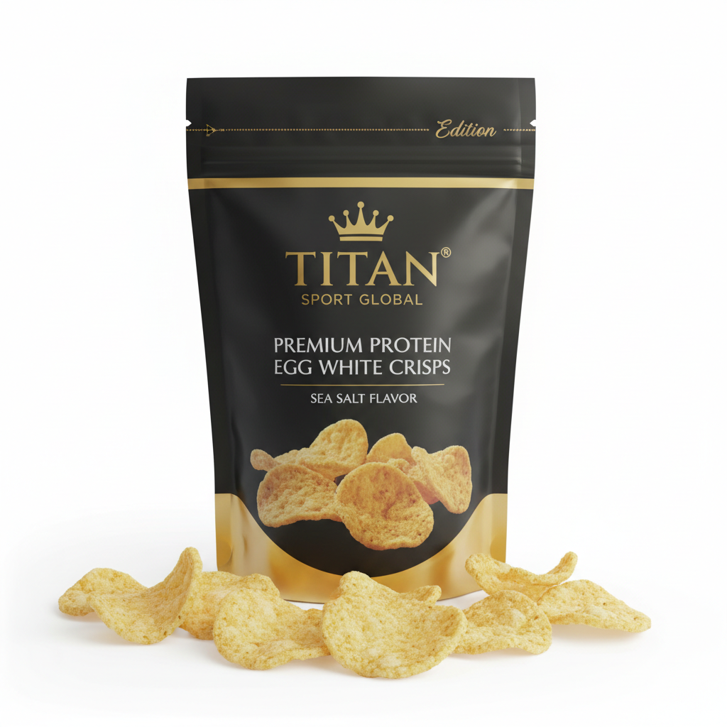 TITAN Crown Egg White Sea Salt Crisps — Crown Edition matte black pouch