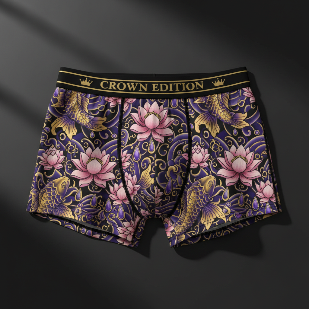 TITAN Crown Edition Women's Cozy Boxer Shorts — Lotus Empress Tattoo Art