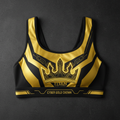 TITAN Women's Cyber Gold Crown Sports Bra flat lay