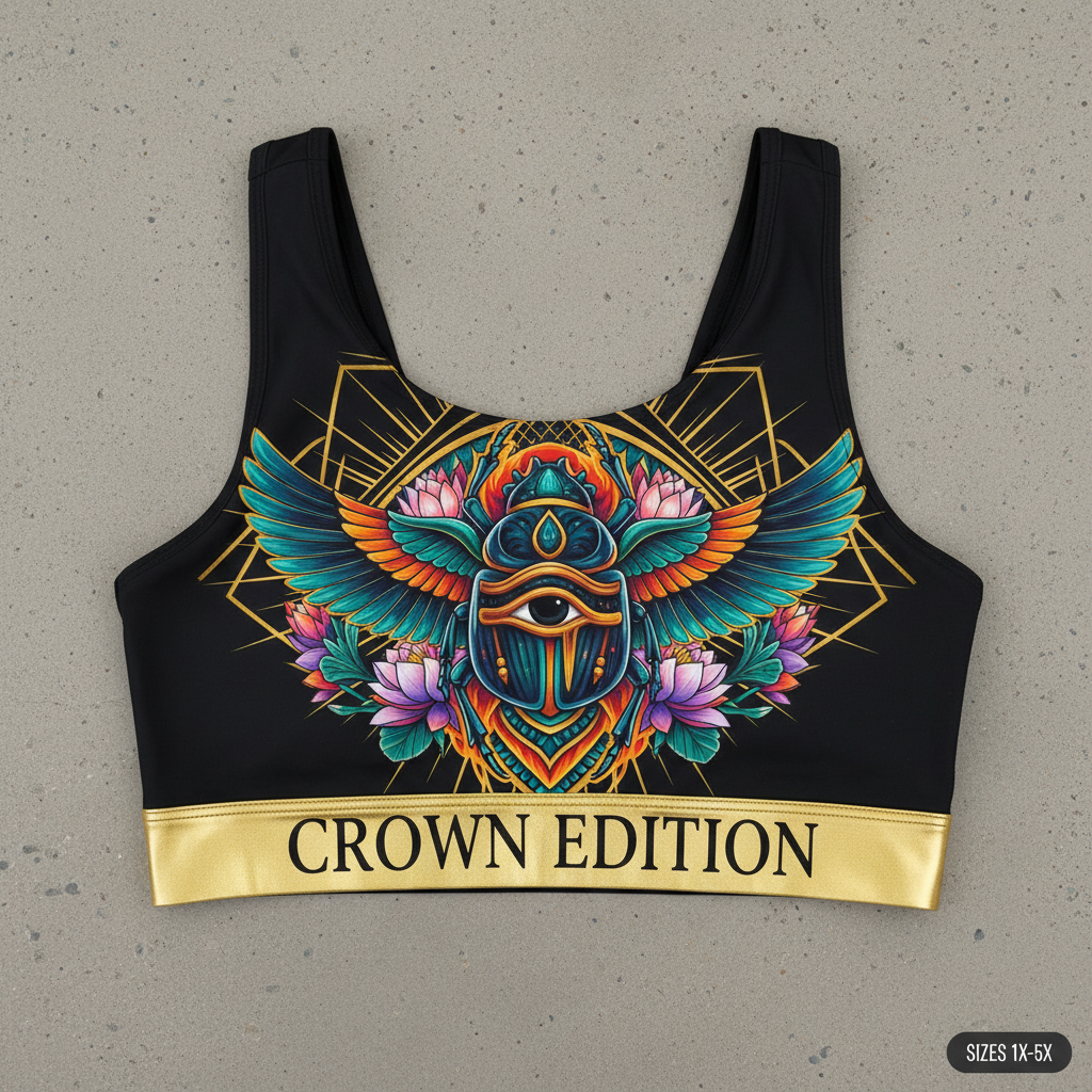 TITAN Plus Women's Sacred Scarab Sports Bra — Inclusive Crown Edition