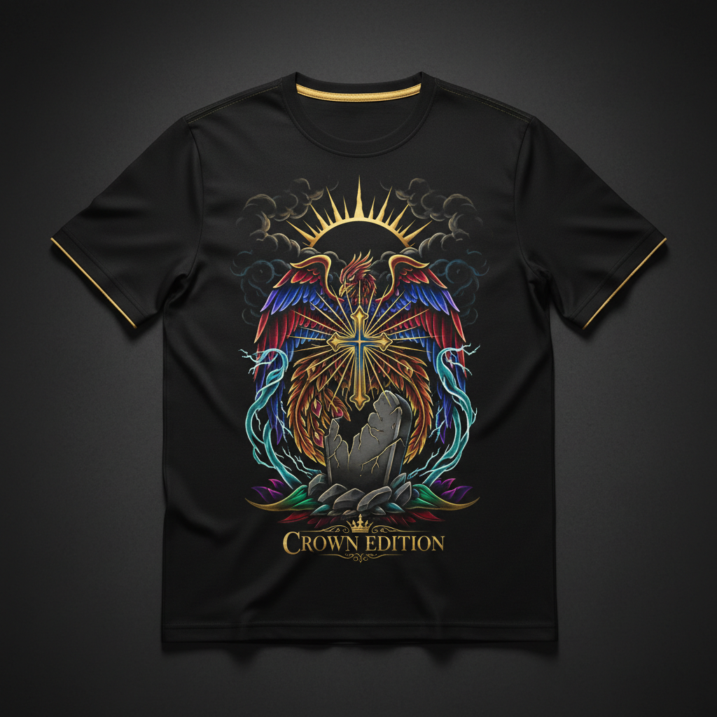 Resurrection Power Men's Tee — TITAN Crown Edition tattoo artwork