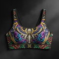 Heaven Sent Women's Sports Bra — TITAN Crown Edition tattoo artwork