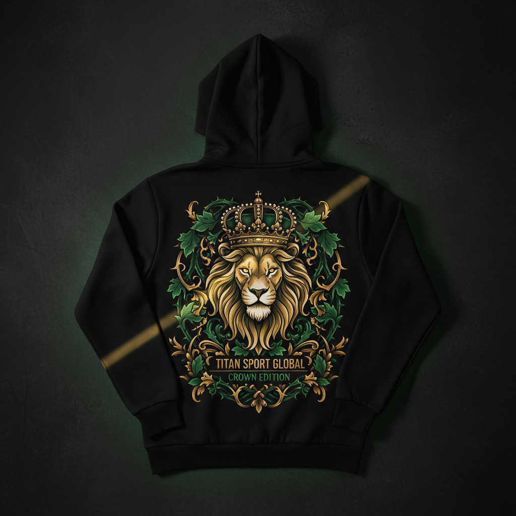 TITAN Men's Crown Edition Lounge Hoodie Forest Green Gold