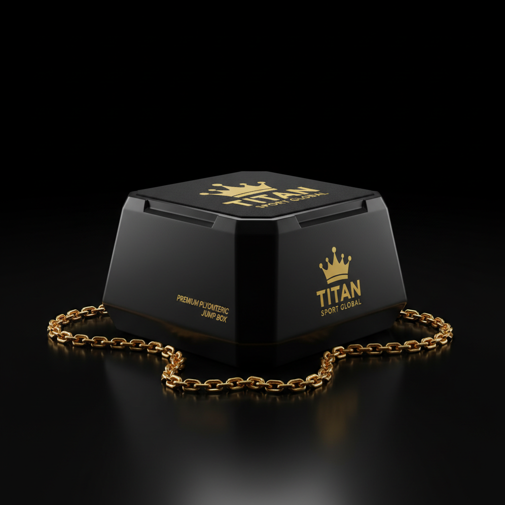 TITAN Plyometric Jump Box Crown Series — matte black with gold crown logo