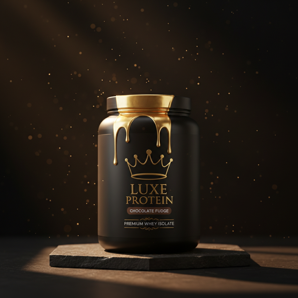 TITAN Whey Protein Dark Chocolate Crown Edition black gold tub