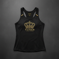 TITAN Women's Midnight Black Crown Tank Top flat lay