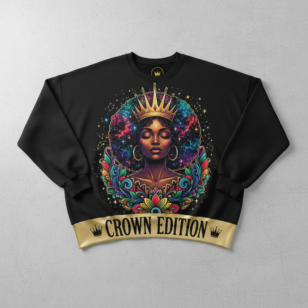 TITAN Plus Women's Cosmic Crown Goddess Crewneck — Inclusive Crown Edition