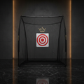 TITAN Golf Practice Net Crown Edition matte black steel frame gold crown logo heavy-duty netting target sheet