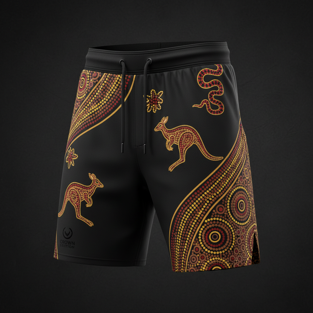 TITAN Aboriginal Dreamtime Training Shorts — Songline Edition
