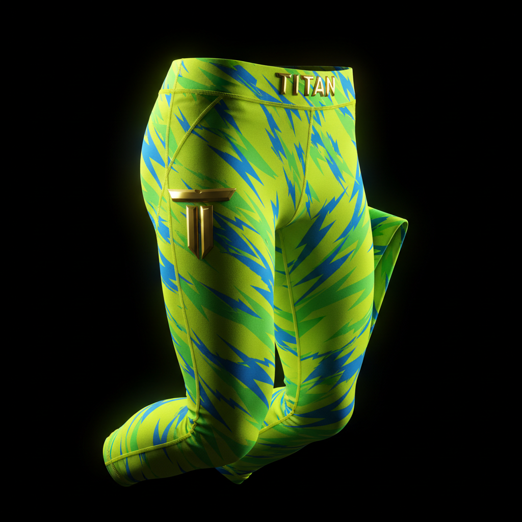 TITAN neon yellow lightning compression leggings