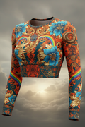 TITAN Women's Yoruba Oya Storm Goddess Long Sleeve Crop — Oya Winds Edition