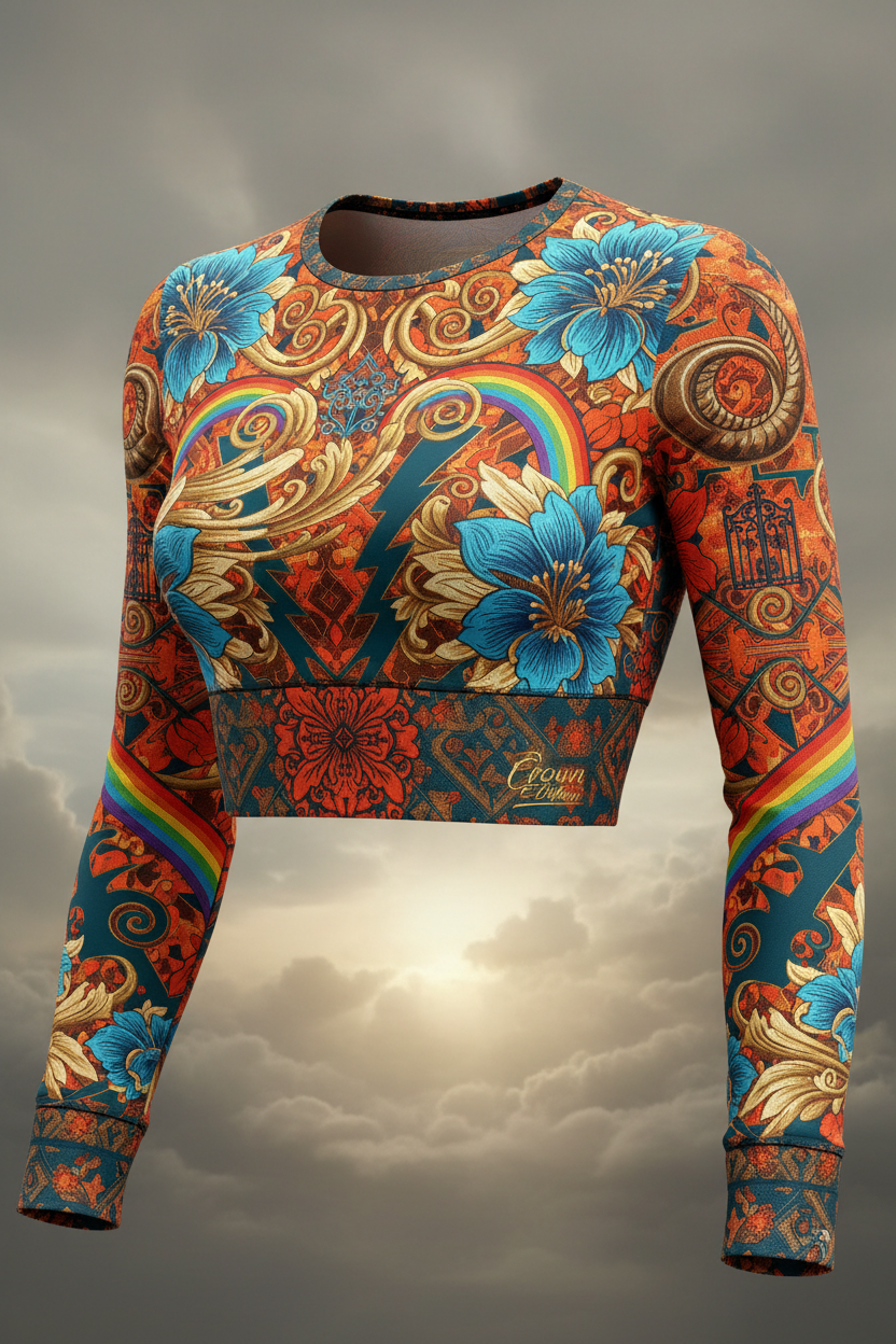 TITAN Women's Yoruba Oya Storm Goddess Long Sleeve Crop — Oya Winds Edition