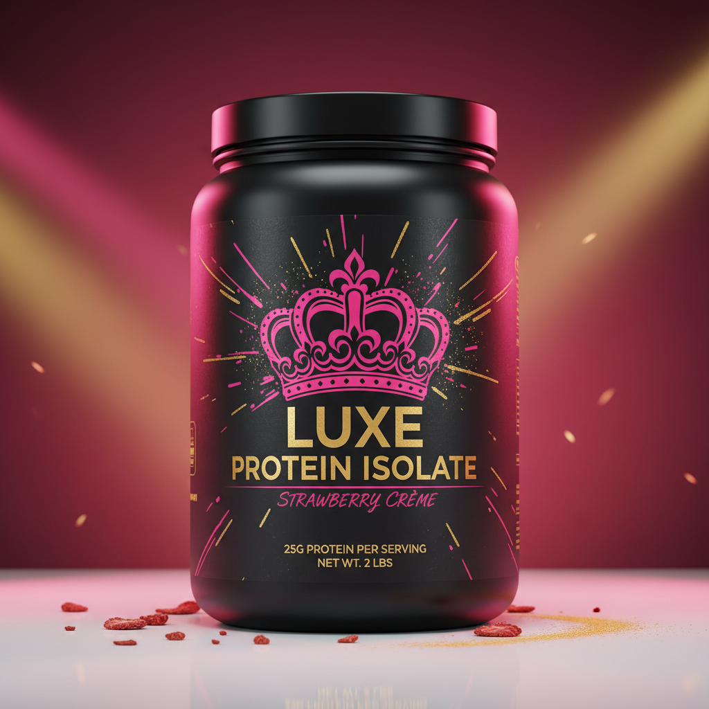 TITAN Whey Isolate Strawberry Crown Edition black pink gold tub