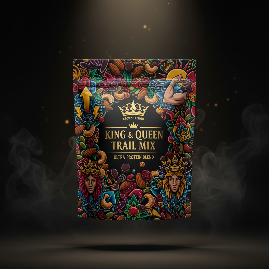 TITAN High-Protein Trail Mix Classic Blend — Crown Edition bold tattoo-style artwork