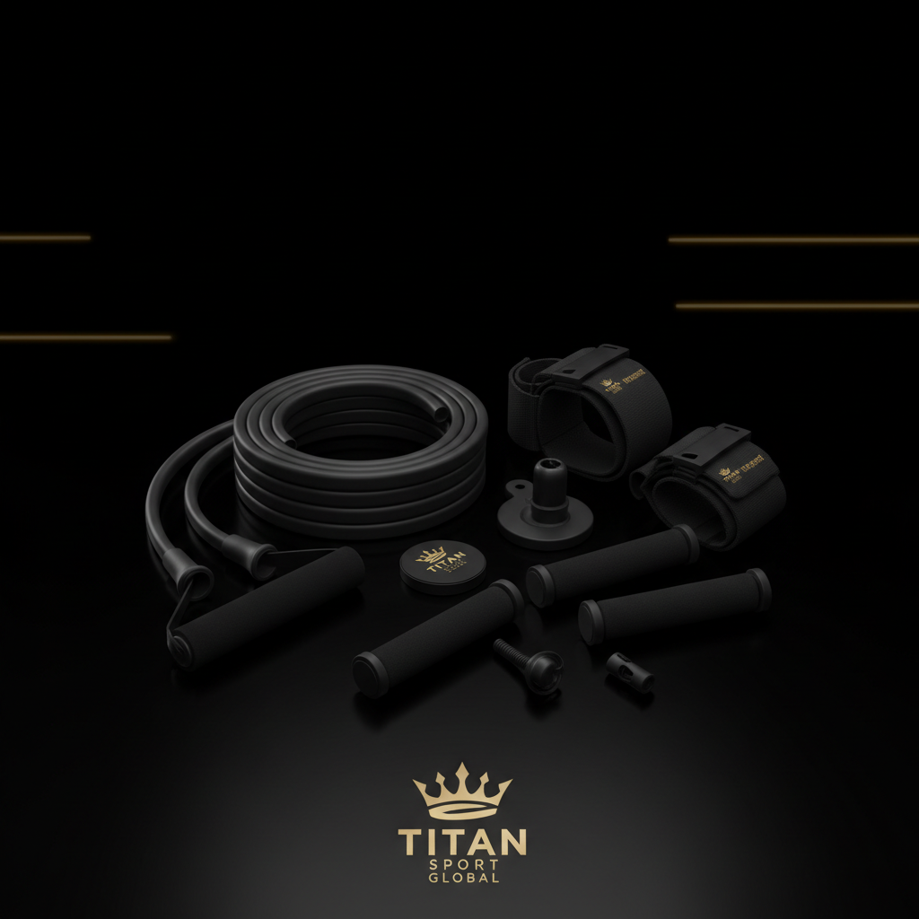 TITAN Outdoor Resistance Bands Set Blackout Crown — matte black with gold crown logo