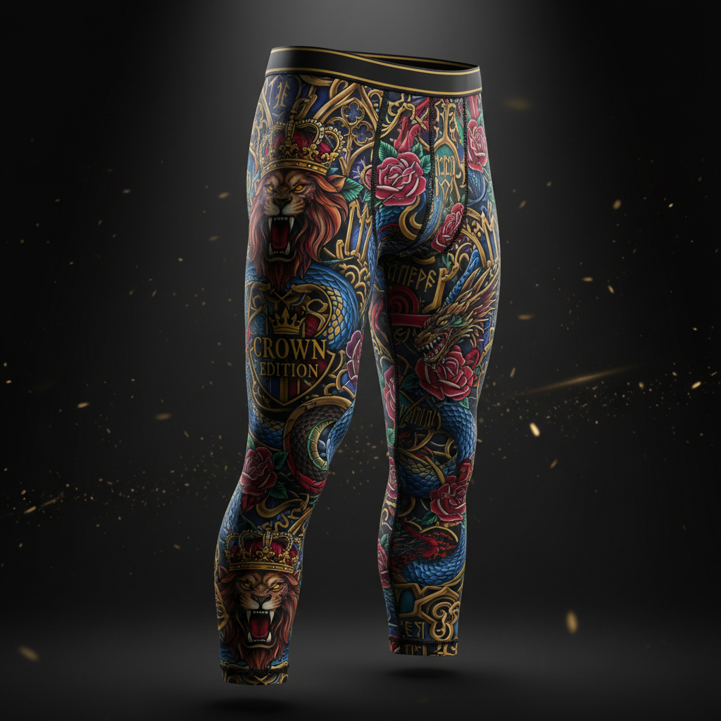 TITAN Crown Edition Men's Tattoo Art 3/4 Compression Tights