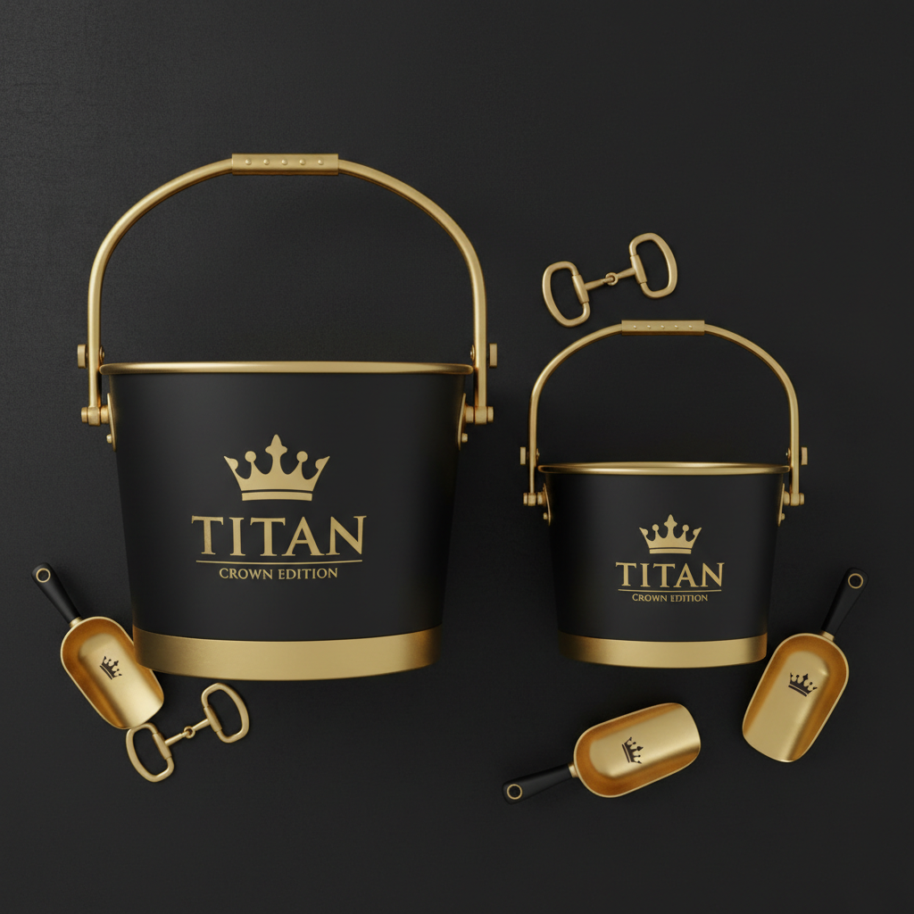 TITAN Crown Edition Equestrian Horse Stable Bucket Set