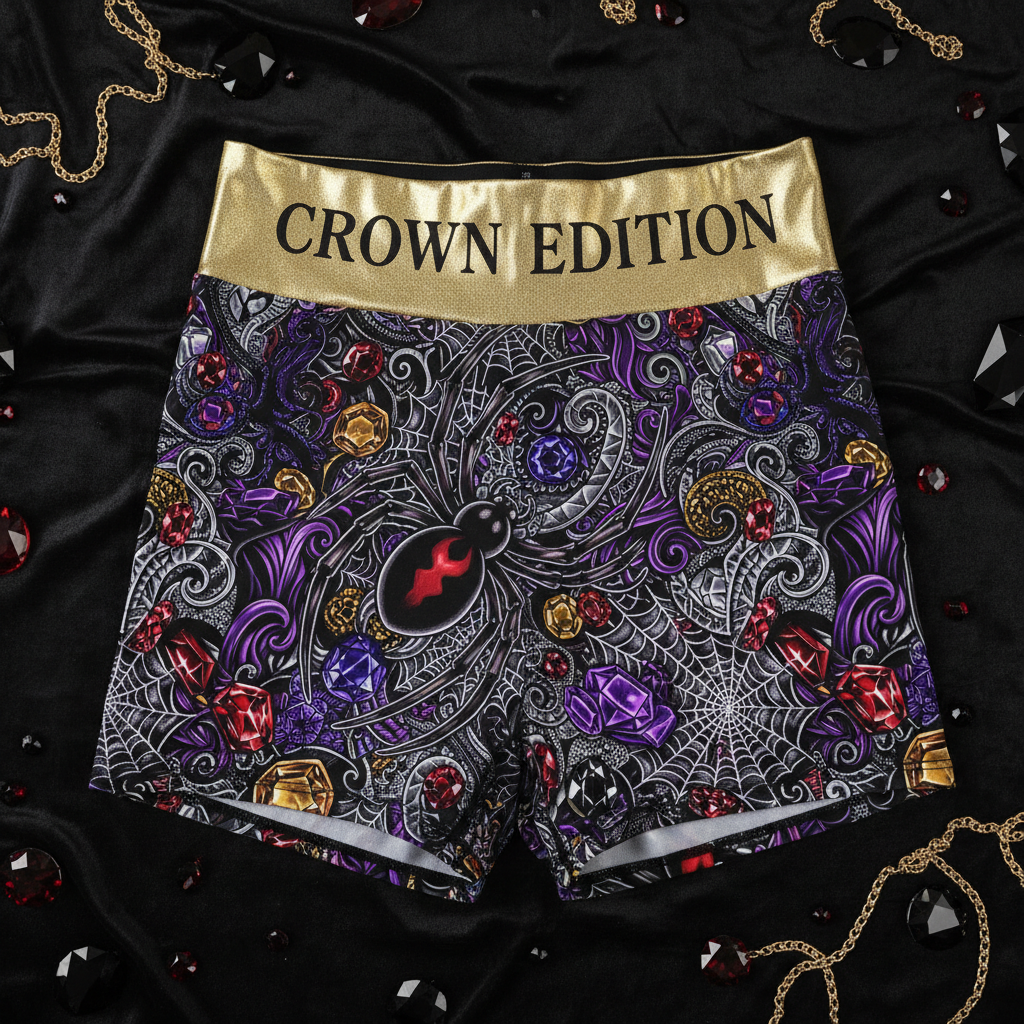 TITAN Crown Edition Tattoo Art Black Widow Compression Shorts Women's Athletic Bottoms