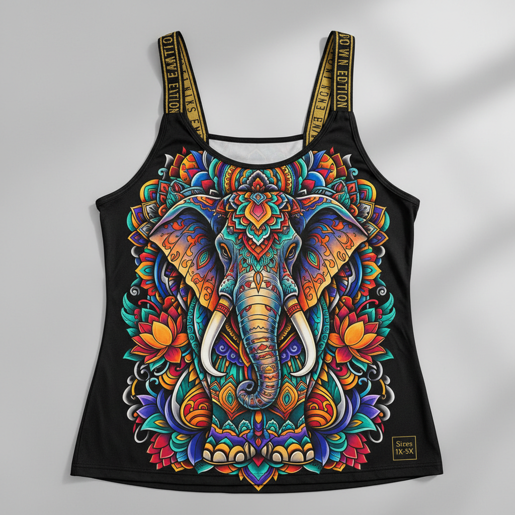 TITAN Plus Women's Sacred Elephant Mandala Tank — Inclusive Crown Edition