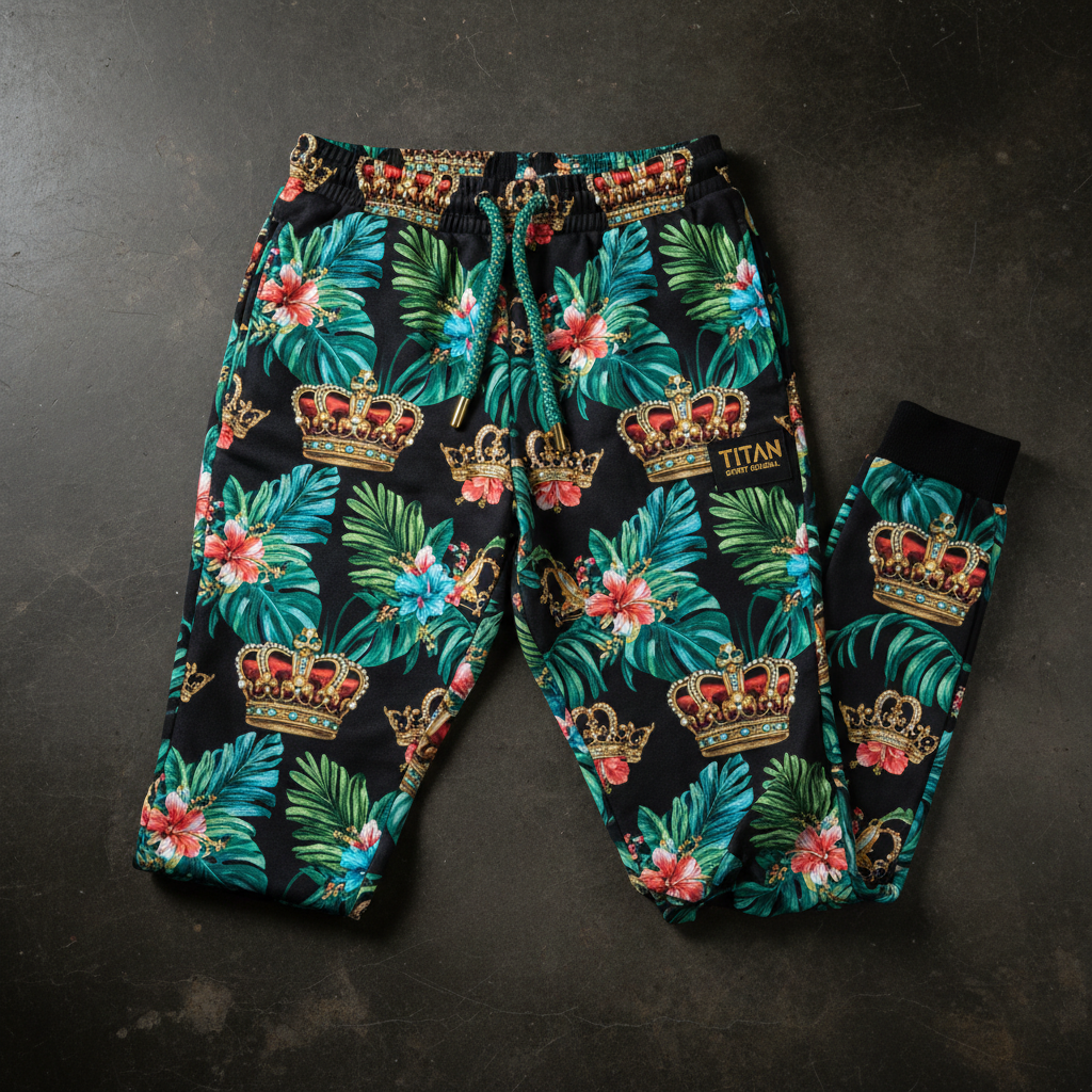 TITAN Women's Tropical Crown Joggers flat lay