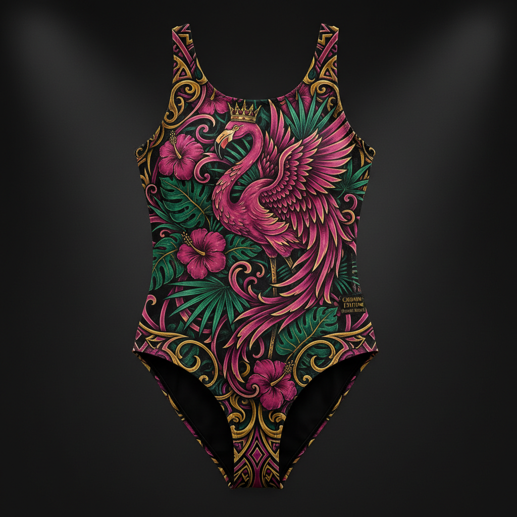 TITAN Women's One-Piece Swimsuit Flamingo Queen Crown Edition