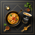 TITAN High-Protein King Prawn & Coconut Curry Crown Snack Cup