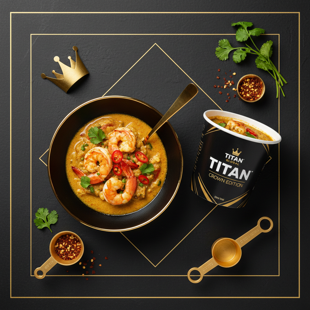 TITAN High-Protein King Prawn & Coconut Curry Crown Snack Cup