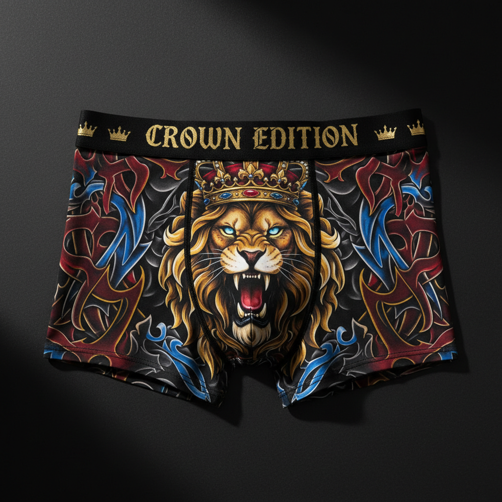 TITAN Crown Edition Men's Boxer Briefs — Lion Heart Tattoo Art