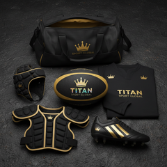 TITAN Crown Edition Rugby Ultimate Bundle Set — Matte Black & Gold