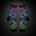 TITAN Crown Edition Tattoo Art Grip Socks - bold colorful tattoo artwork on matte black fabric