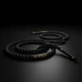 TITAN Battle Rope Blackout Crown — matte black with gold crown logo