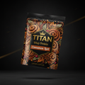 TITAN Whey Protein Cinnamon Roll - Crown Edition tattoo-style artwork