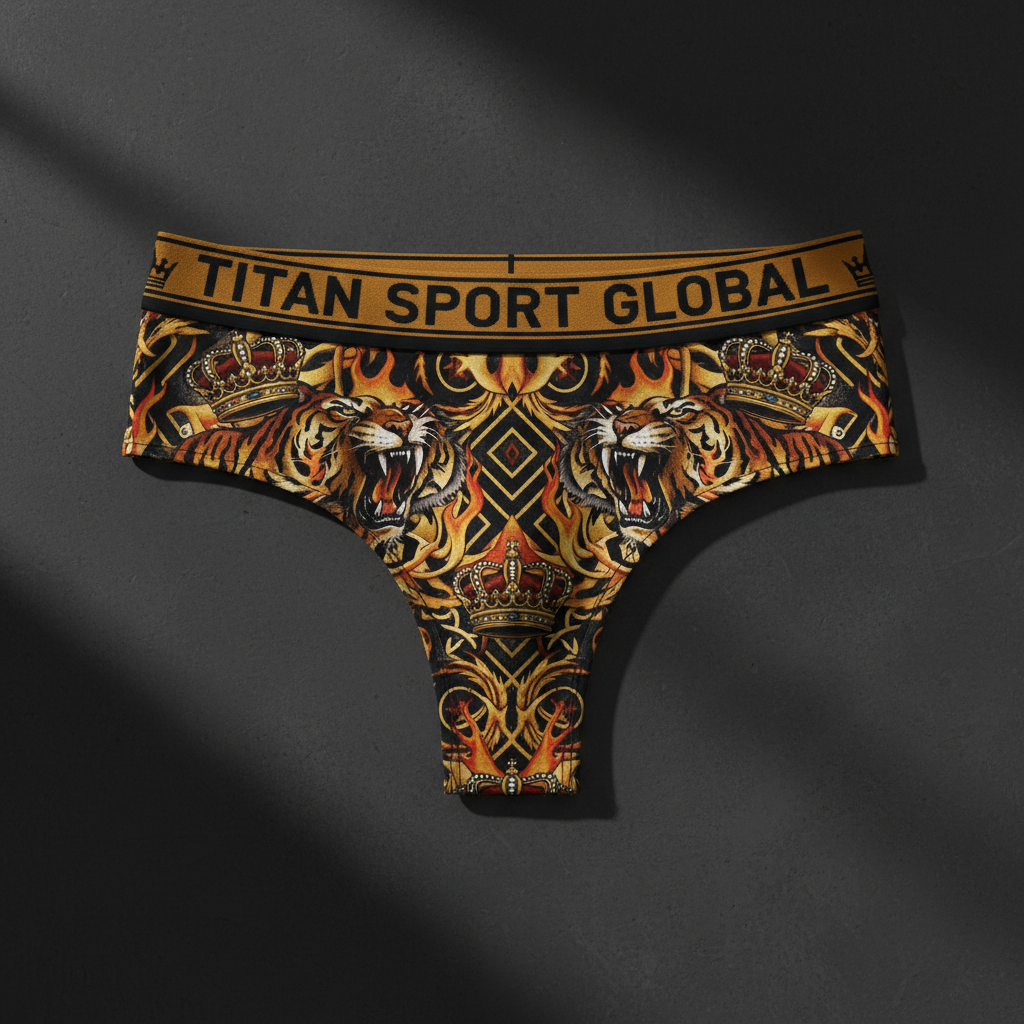 TITAN Crown Edition Women's Amber Tiger Sport Briefs — Amber Gold & Black