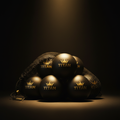 TITAN Pro Lacrosse Ball Set 6-Pack Black & Gold