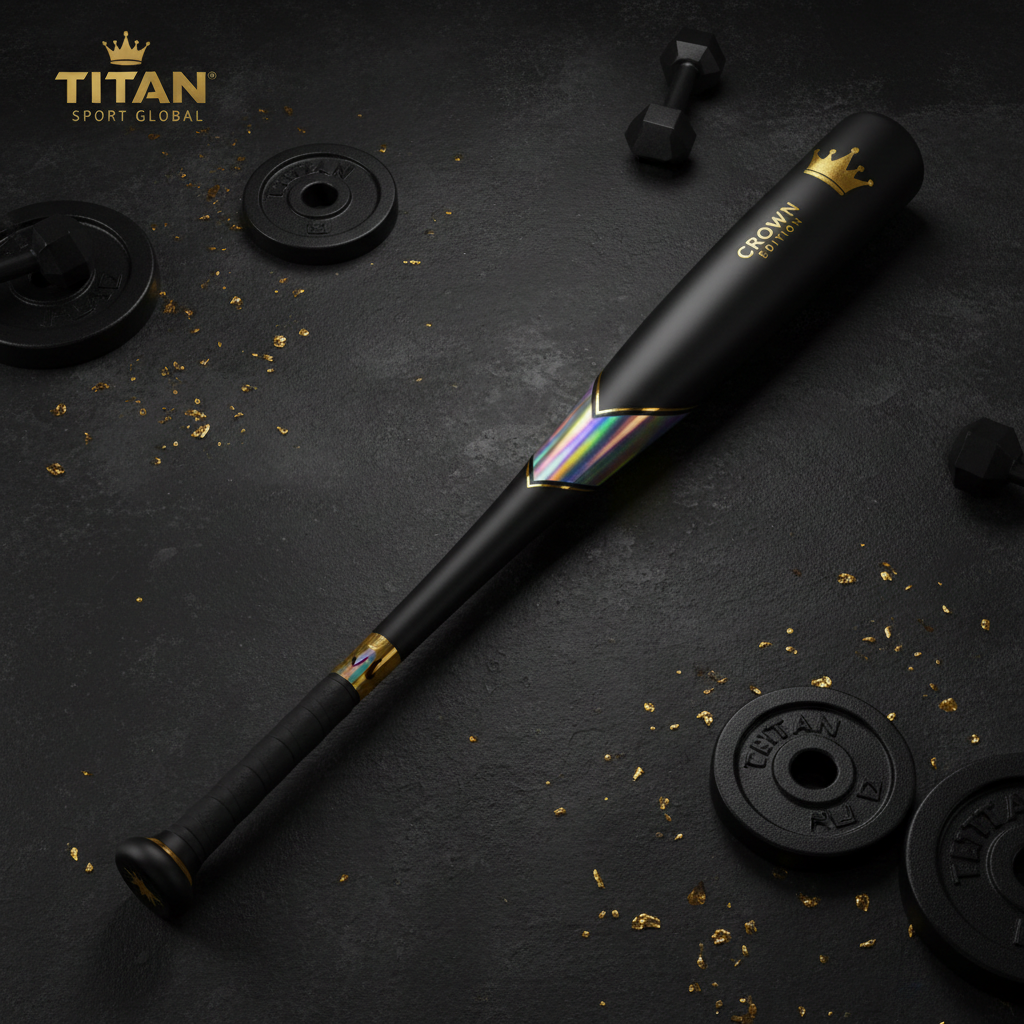TITAN Crown Edition Baseball Bat Matte Black Gold