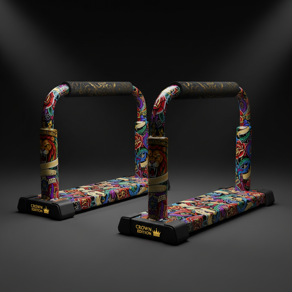 TITAN Crown Edition Parallette Bars — Crown Edition matte black and gold