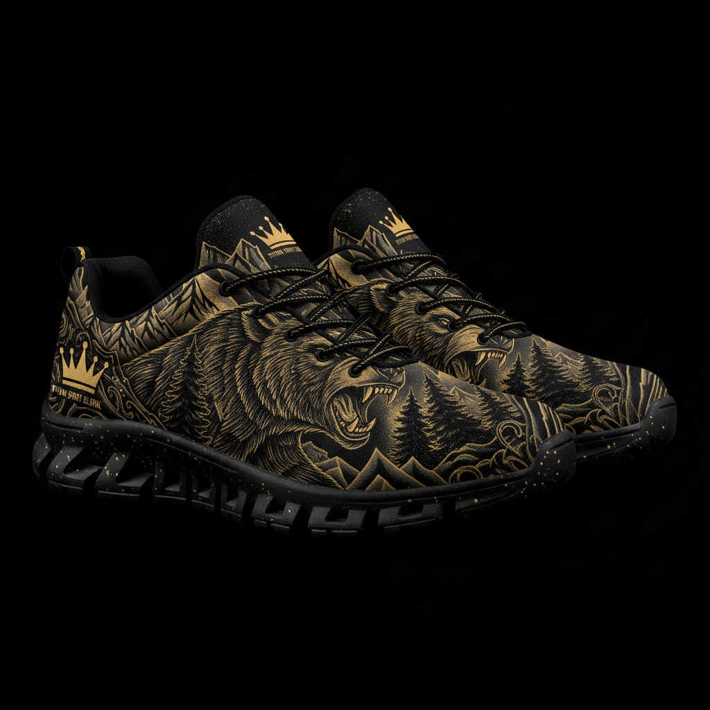 TITAN Crown Edition Grizzly Mountain Men's Training Shoe Tattoo Art