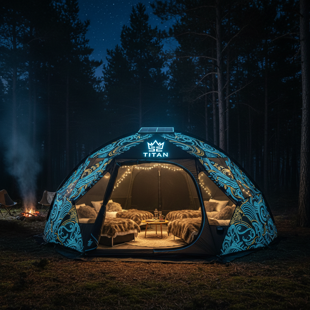 TITAN 4-Person Solar Glow Camping Tent