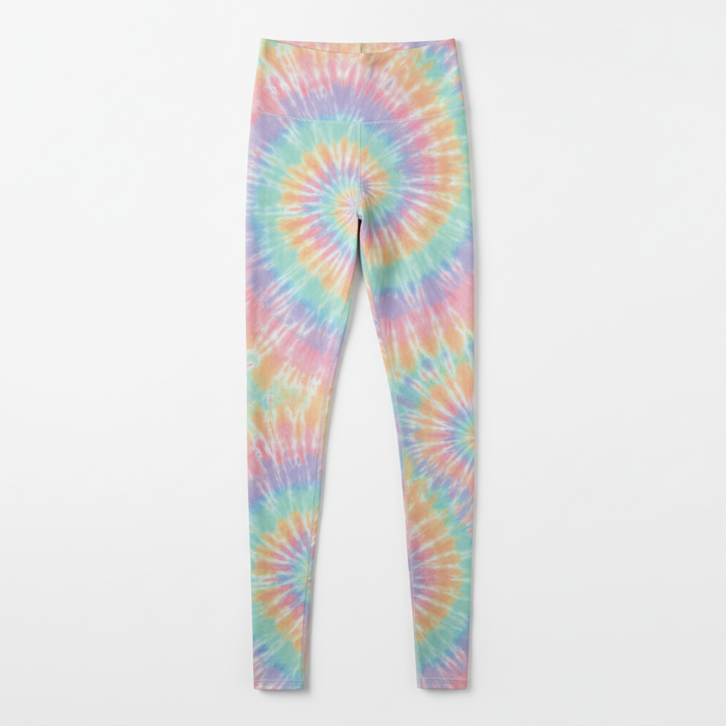 TITAN Women's High-Waist Leggings — Pastel Tie-Dye dreamy swirl design