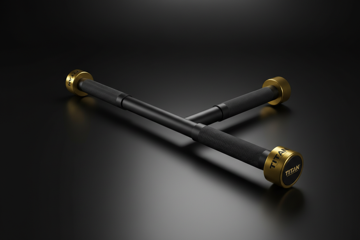 TITAN Crown Edition EZ Curl Bar matte black gold