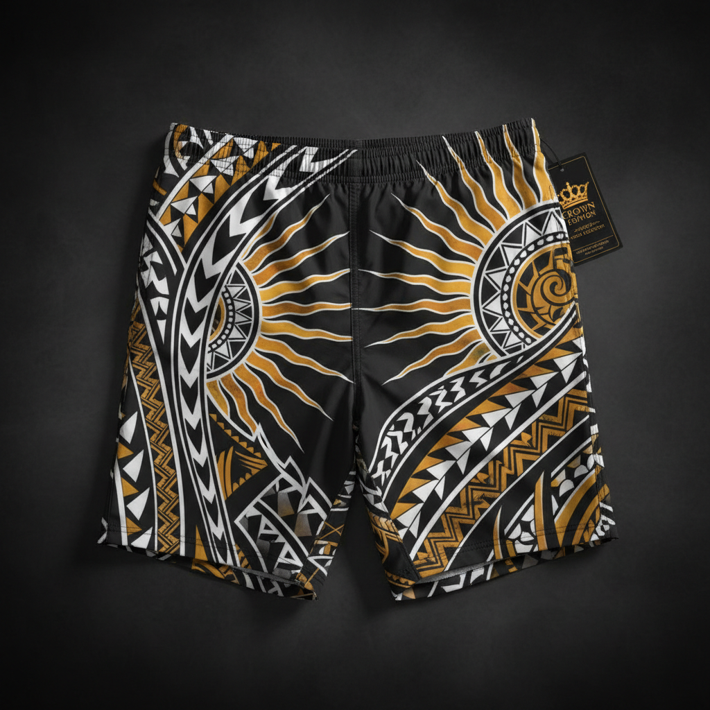 TITAN Men's Swim Trunks Polynesian King Crown Edition