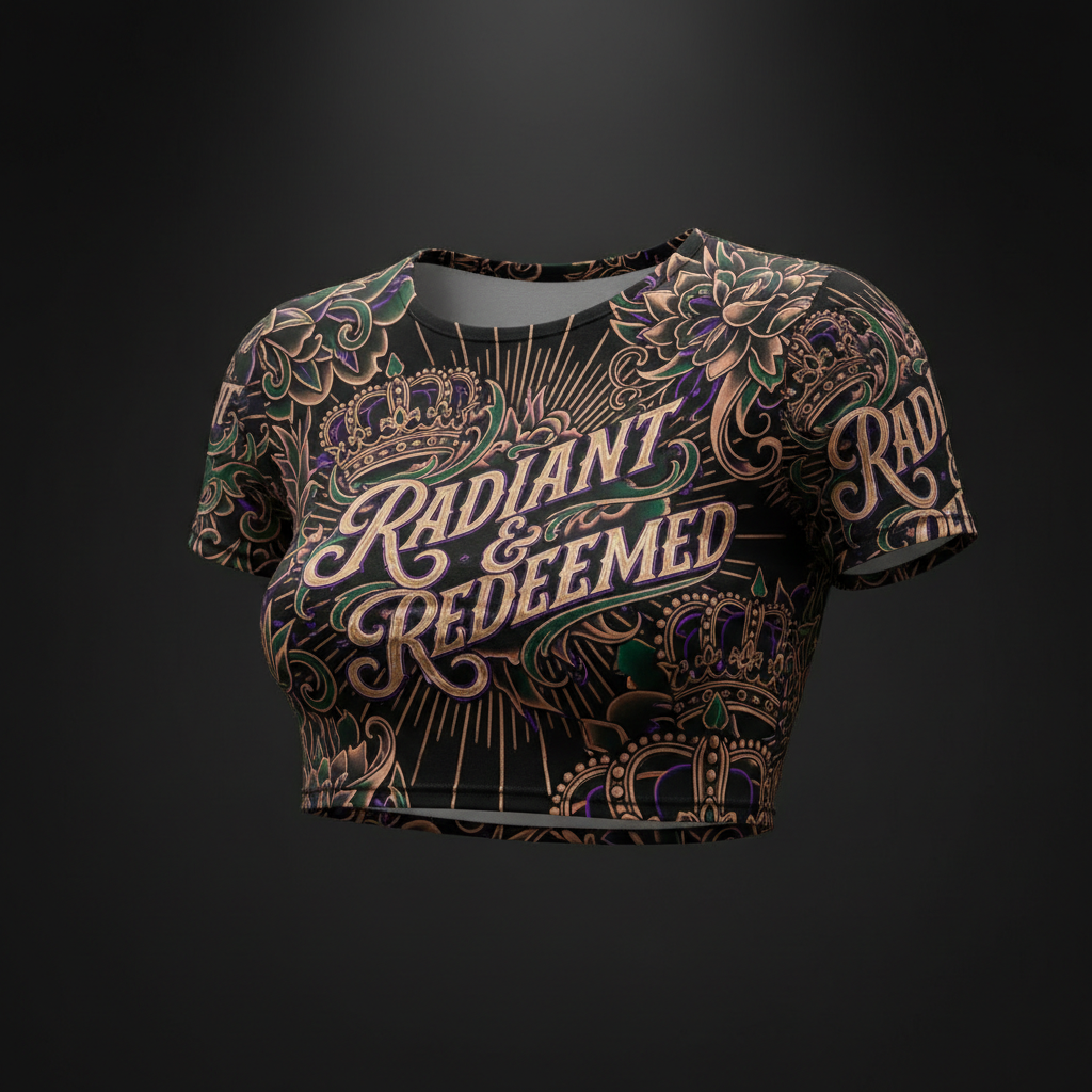 Women's Crop Top — Radiant & Redeemed — Crown Edition