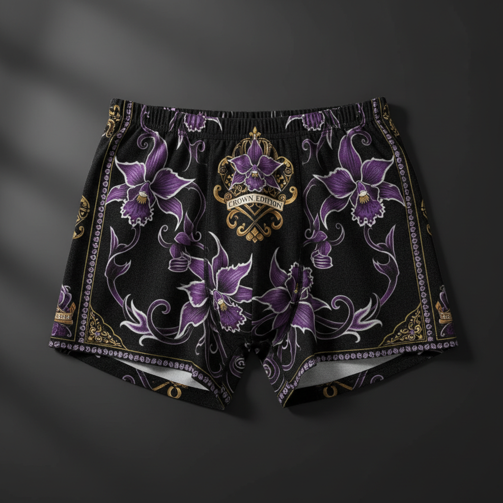 TITAN Women's Cozy Boxer Shorts Orchid Queen Crown Edition