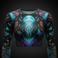 TITAN Women’s Bioluminescent Deep Ocean Long Sleeve Crop — Abyss Edition