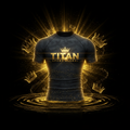 TITAN SPORT GLOBAL rash guard with gold crown branding on dark background